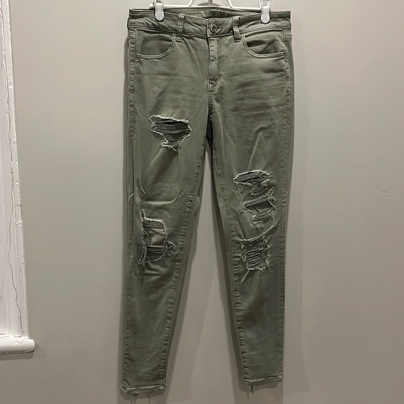 American Eagle Jeggings, Size 10, Sage Green, EUC - Picture 1 of 5